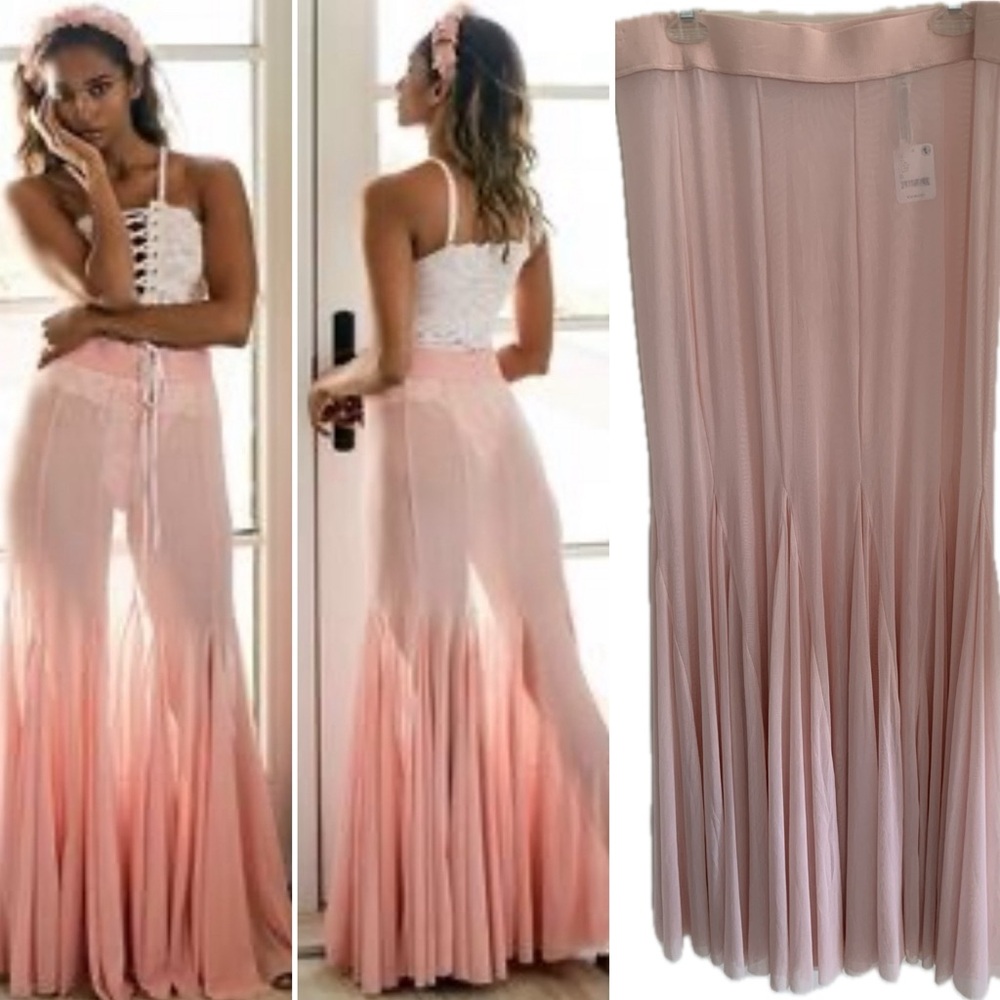 NWT Free People Intimates Gadot half slip Elegant ballet Pink Maxi Skirt size XL